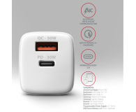 AXAGON ACU-PQ30W Ładowarka sieciowa PD & QC 30W, QC3.0,4.0/AFC/FCP/PPS/Apple Biała - 1353460 - zdjęcie 5